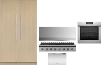 6 Piece Package Includes Refrigerator, Freezer, Cooktop, Wall Oven, Hood And Dishwasher